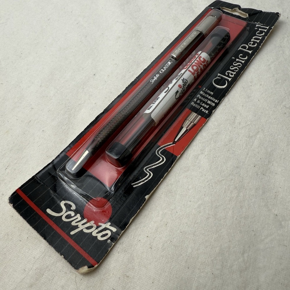 Sealed VTG 1991 Scripto Long Lead Classic Pencil Clear Mechanical B319 1.1mm USA